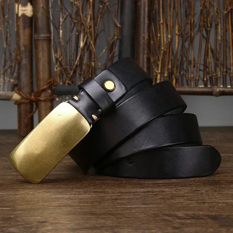 Harrison Forged Brass Leather Belt