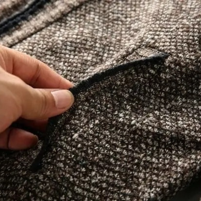 Harrison Plaid-Lined Knit Jacket