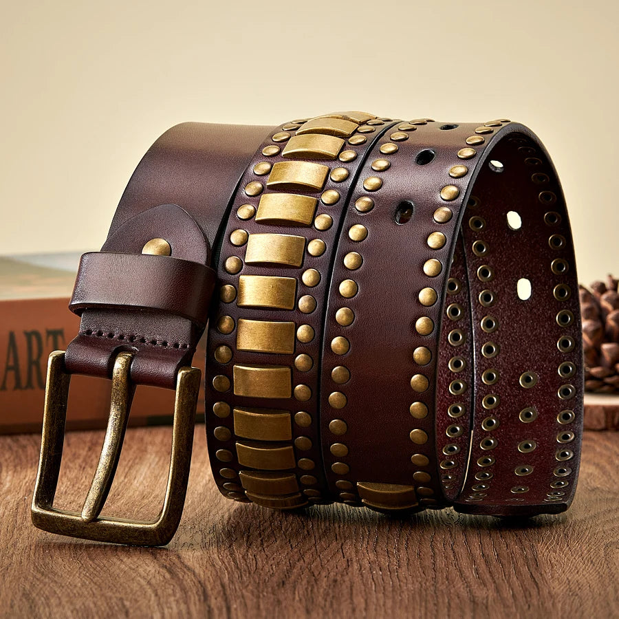 Axel Studded Leather Belt