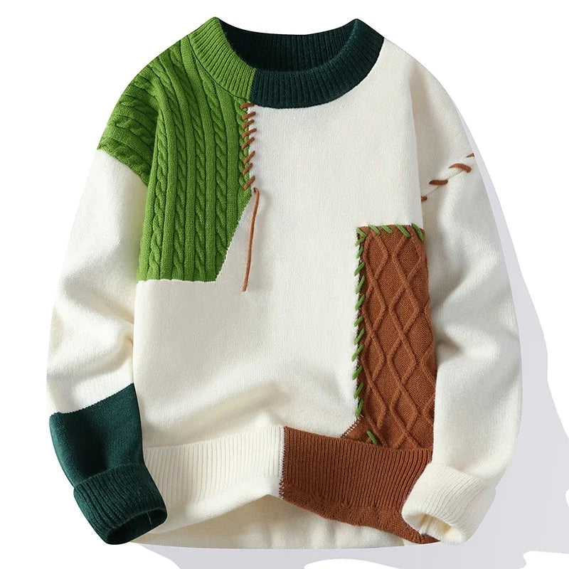 Wyatt Cable-Block Wool Sweater