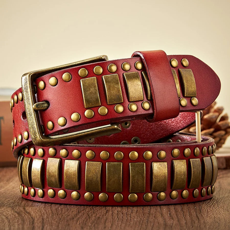 Axel Studded Leather Belt