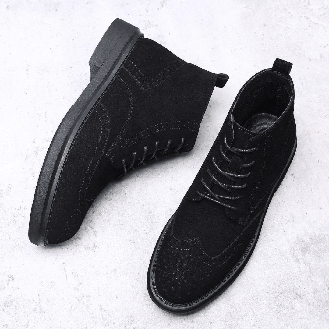 Aldgate Suede Brogue Boot - Black - 6.5