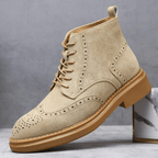 Aldgate Suede Brogue Boot - Camel - 6.5