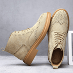 Aldgate Suede Brogue Boot - Camel - 6.5