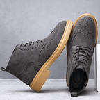 Aldgate Suede Brogue Boot - Grey - 6.5