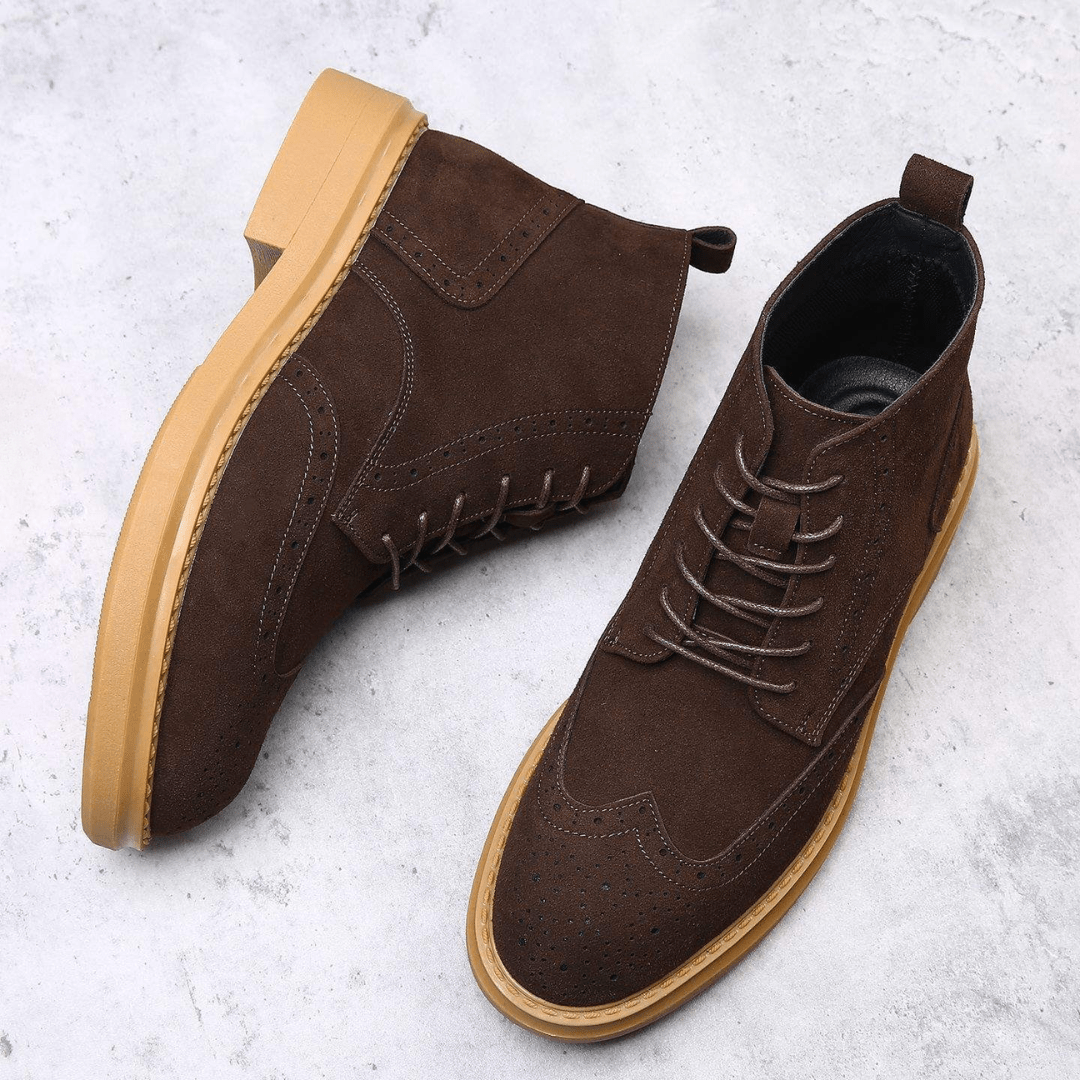 Aldgate Suede Brogue Boot - Brown - 6.5