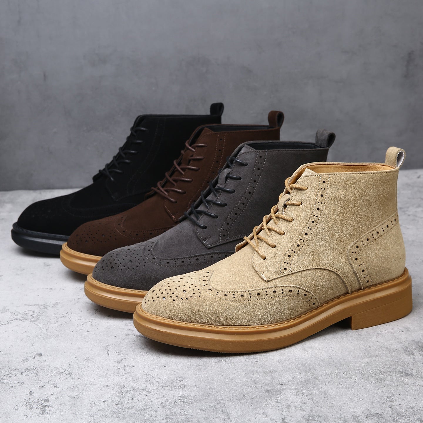 Aldgate Suede Brogue Boot - Brown - 6.5
