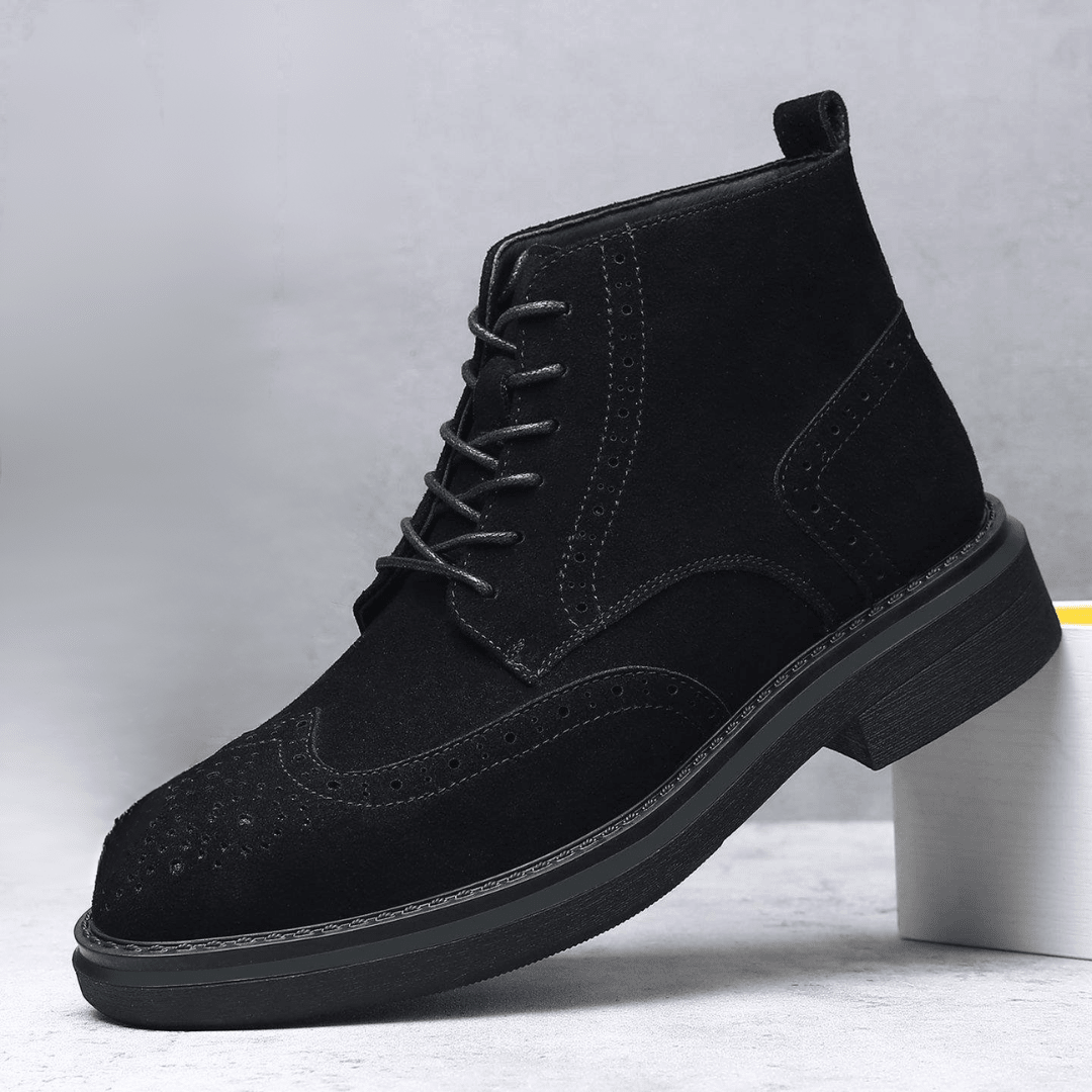 Aldgate Suede Brogue Boot - Black - 6.5
