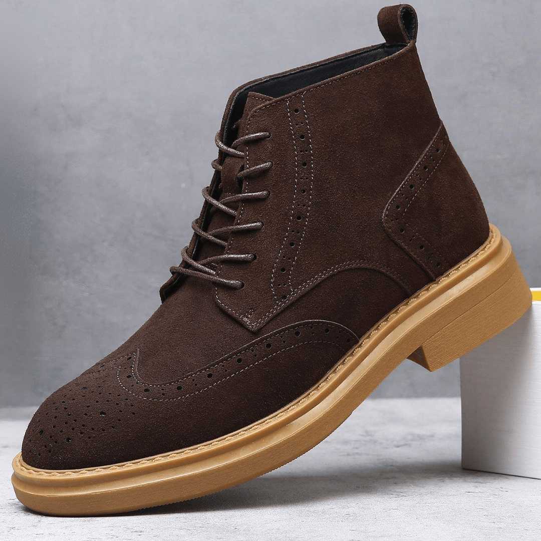 Aldgate Suede Brogue Boot - Brown - 6.5