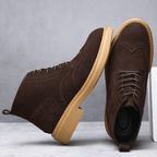 Aldgate Suede Brogue Boot - Brown - 6.5