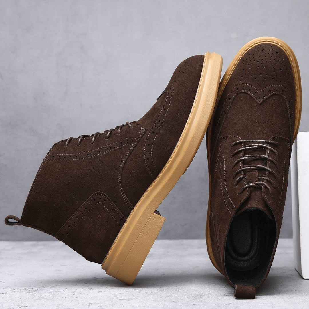 Aldgate Suede Brogue Boot - Brown - 6.5