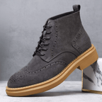 Aldgate Suede Brogue Boot - Grey - 6.5