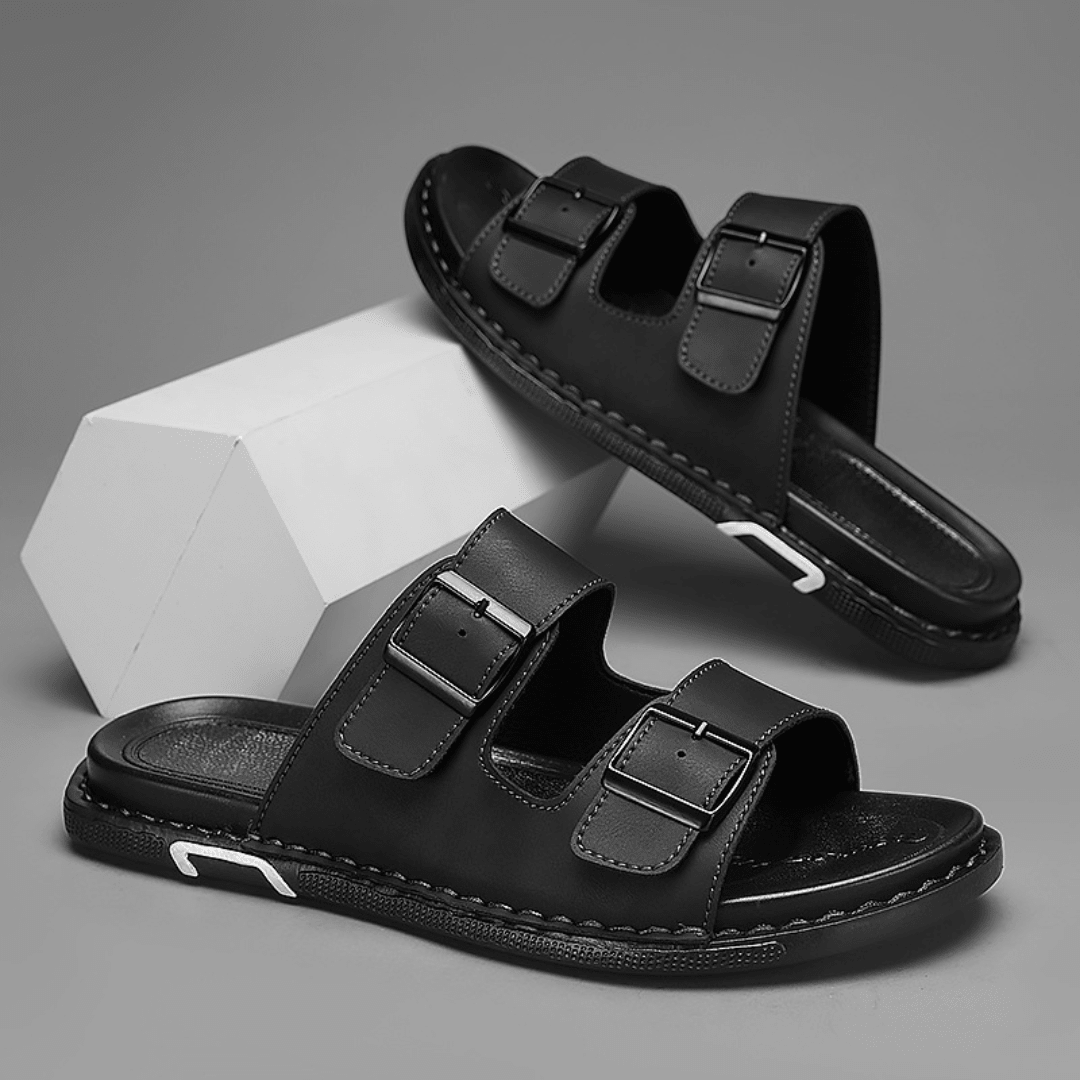 Archer Double Strap Slide - Black - 5.5
