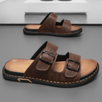 Archer Double Strap Slide - Brown - 5.5