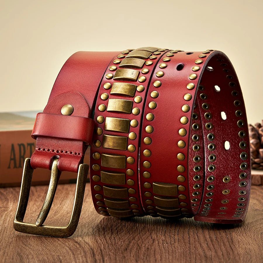 Axel Studded Leather Belt - Greyson Vale