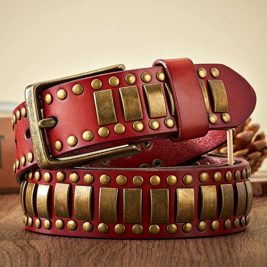Axel Studded Leather Belt - Greyson Vale
