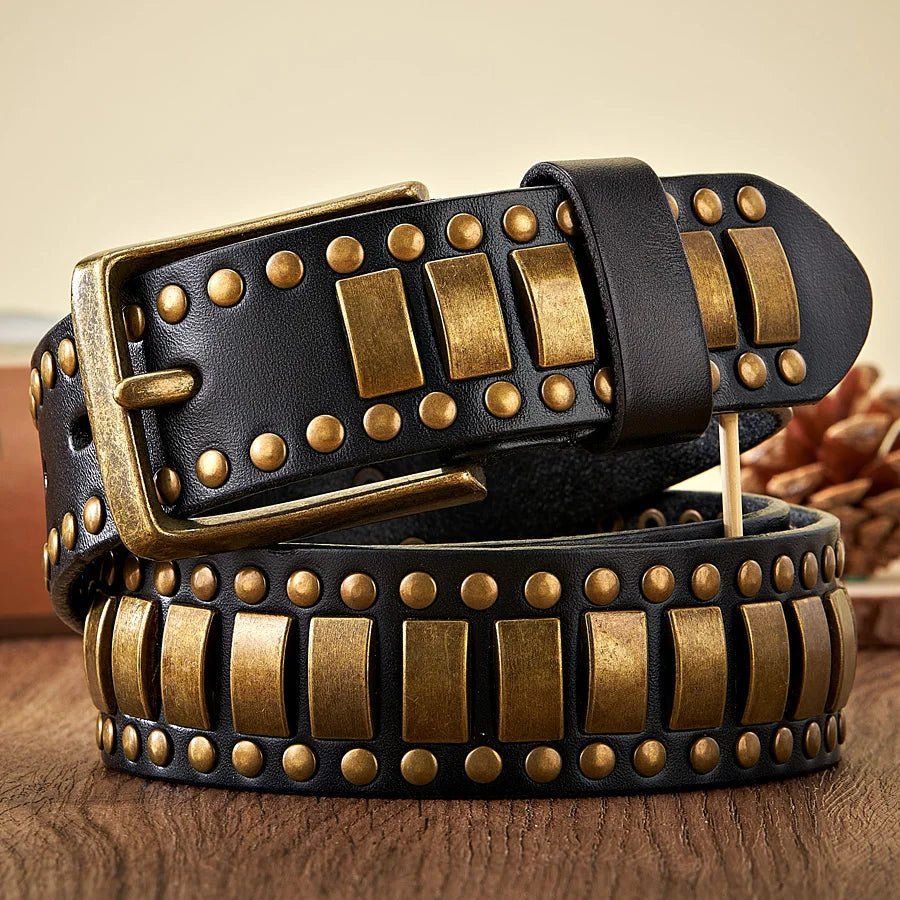 Axel Studded Leather Belt - Greyson Vale