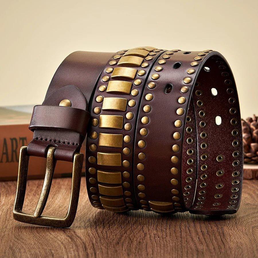 Axel Studded Leather Belt - Greyson Vale