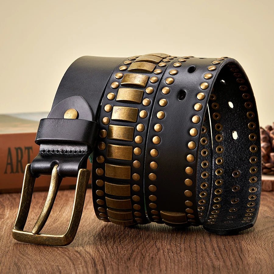 Axel Studded Leather Belt - Greyson Vale