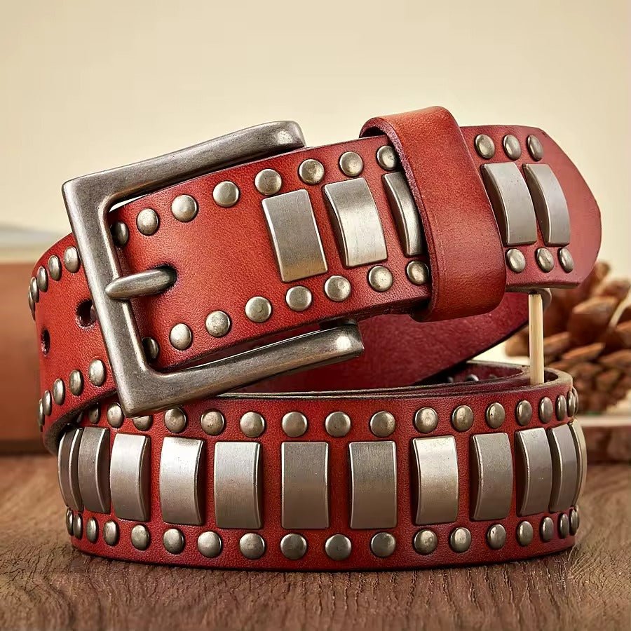 Axel Studded Leather Belt - Greyson Vale