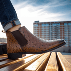 Braxton Ostrich Chelsea Boot - Brown - 5.5