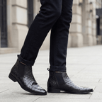 Braxton Ostrich Chelsea Boot - Black - 5.5