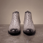 Braxton Ostrich Chelsea Boot - Cream - 5.5