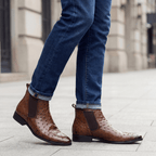 Braxton Ostrich Chelsea Boot - Brown - 5.5