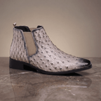 Braxton Ostrich Chelsea Boot - Cream - 5.5