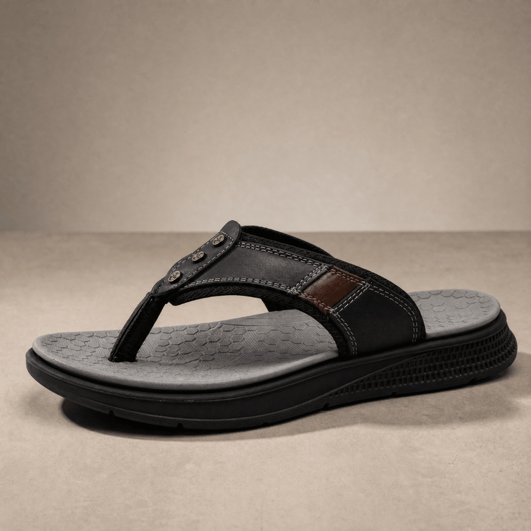Bronson Leather Sandal - Black - 5.5