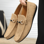 Bruno Horsebit Suede Loafer - Beige - 5.5
