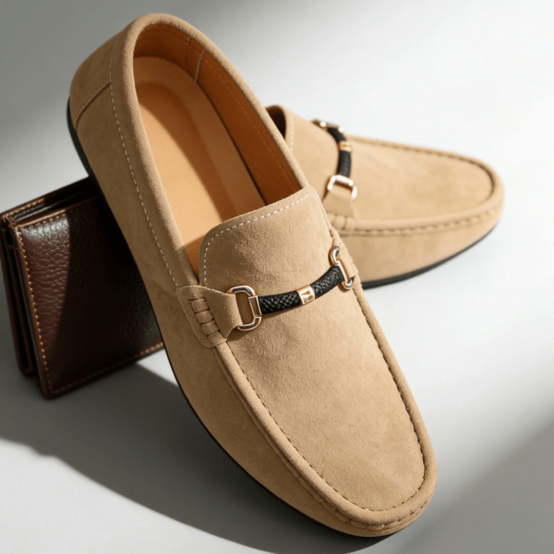 Bruno Horsebit Suede Loafer - Beige - 5.5