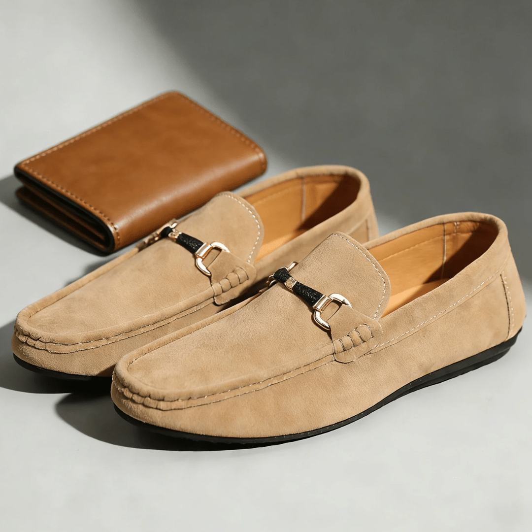 Bruno Horsebit Suede Loafer - Beige - 5.5