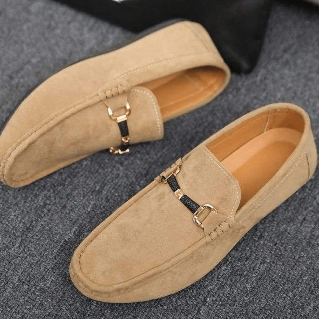 Bruno Horsebit Suede Loafer - Beige - 5.5