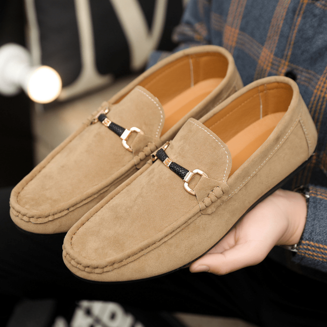 Bruno Horsebit Suede Loafer - Beige - 5.5