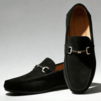 Bruno Horsebit Suede Loafer - Black - 5.5