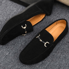 Bruno Horsebit Suede Loafer - Black - 5.5