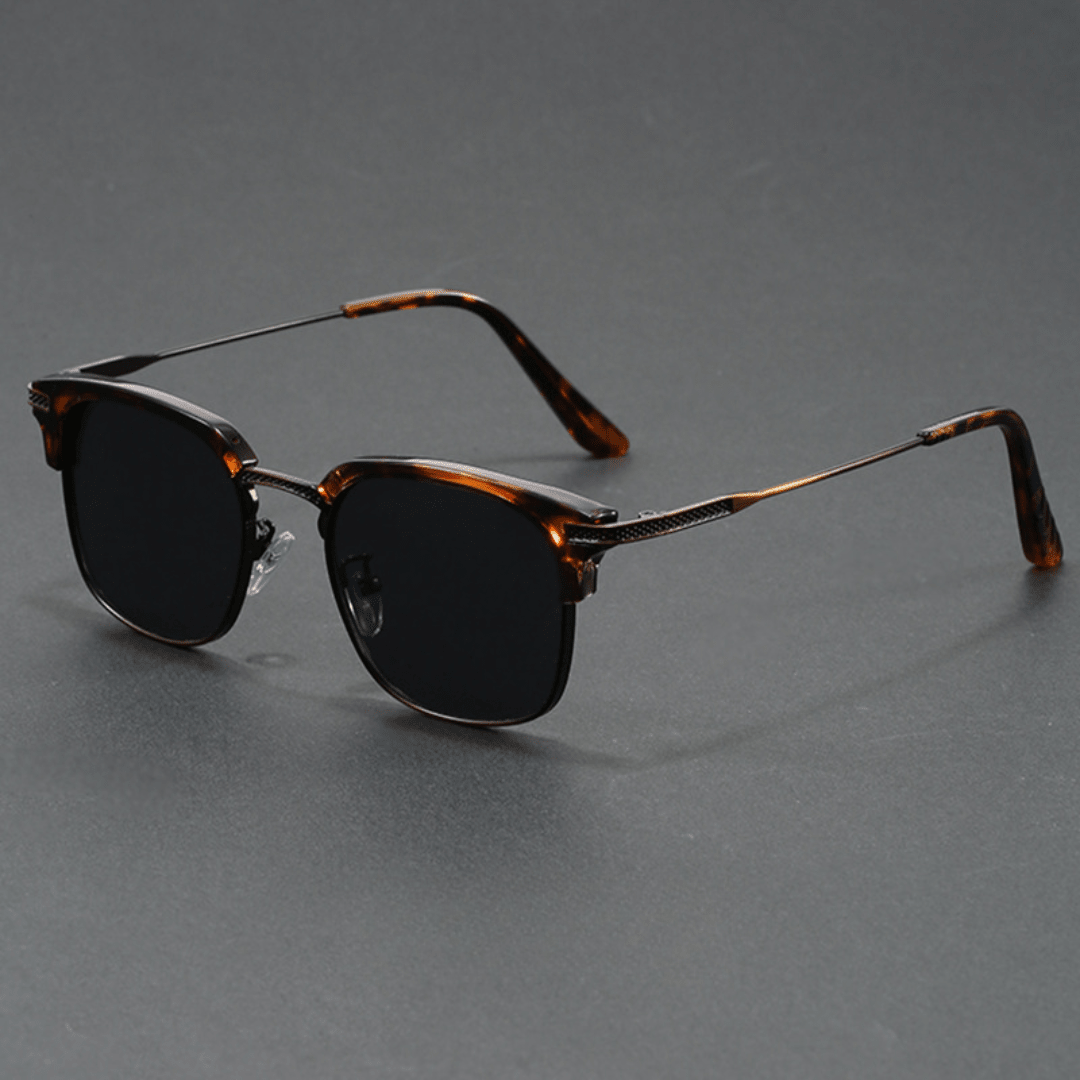 Dalton Browline Shades - Bronze Tortoise / Black Lenses - 