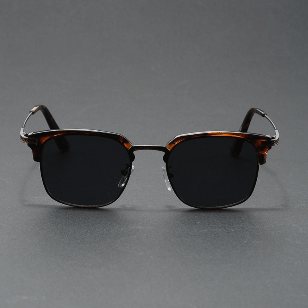 Dalton Browline Shades - Bronze Tortoise / Black Lenses - 