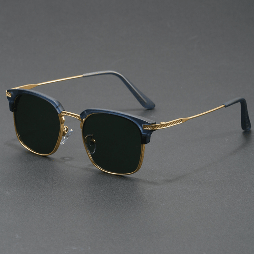 Dalton Browline Shades - Blue & Gold / Smoke Lenses - 