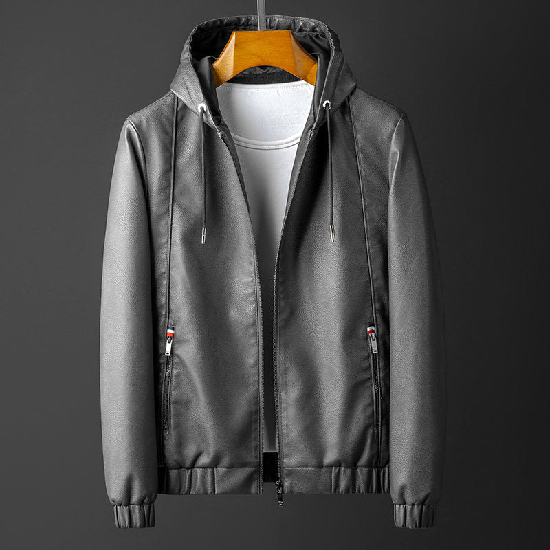 Declan Signature Leather Jacket - Gray - XS