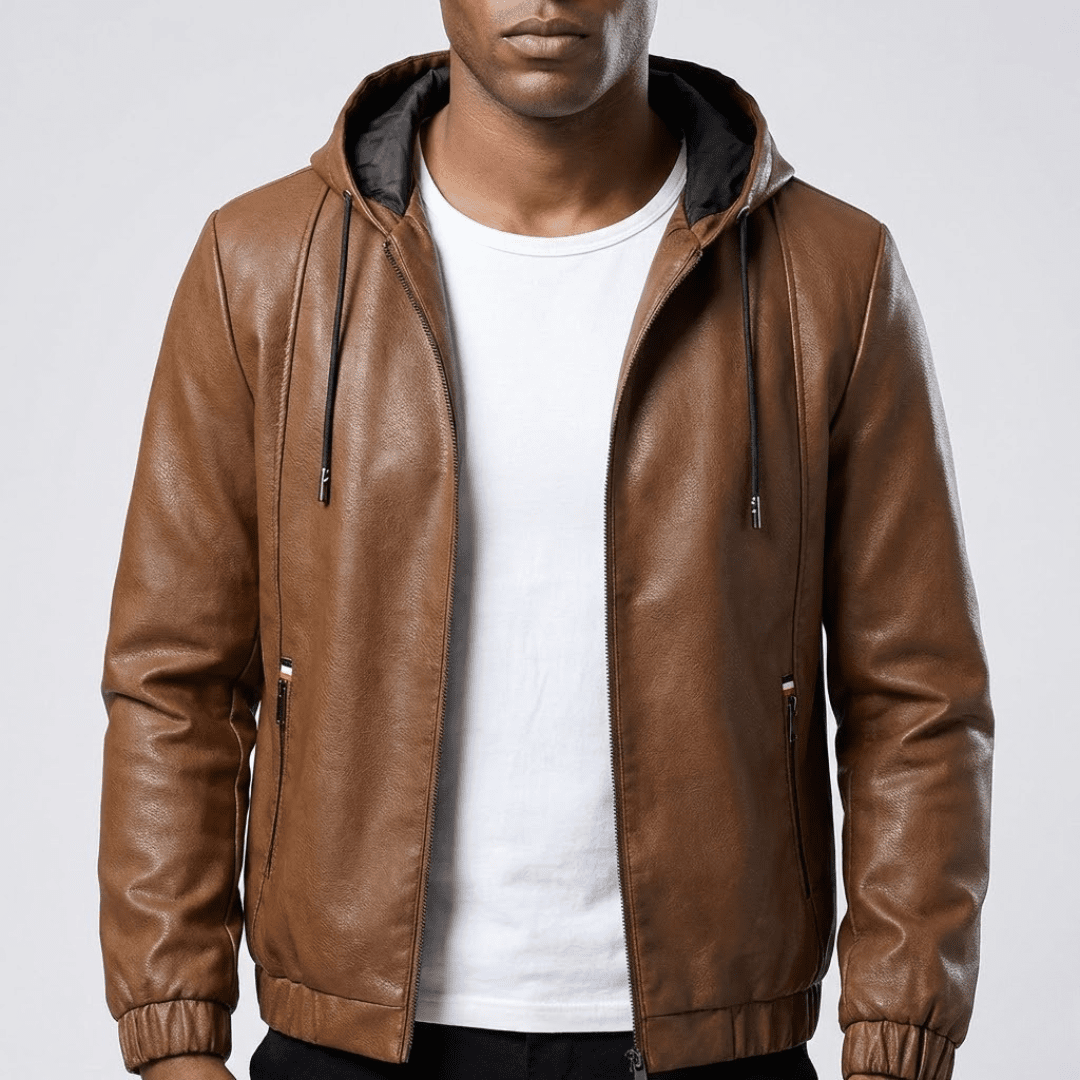 Declan Signature Leather Jacket - Brown - XS