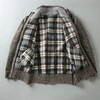 Harrison Plaid-Lined Knit Jacket
