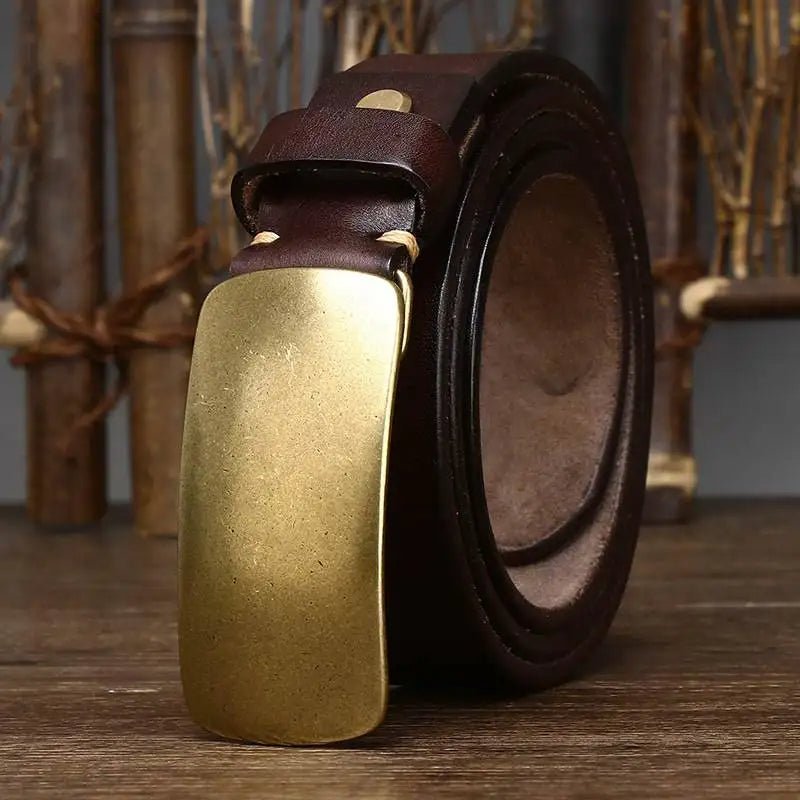 Harrison Forged Brass Leather Belt - Greyson Vale