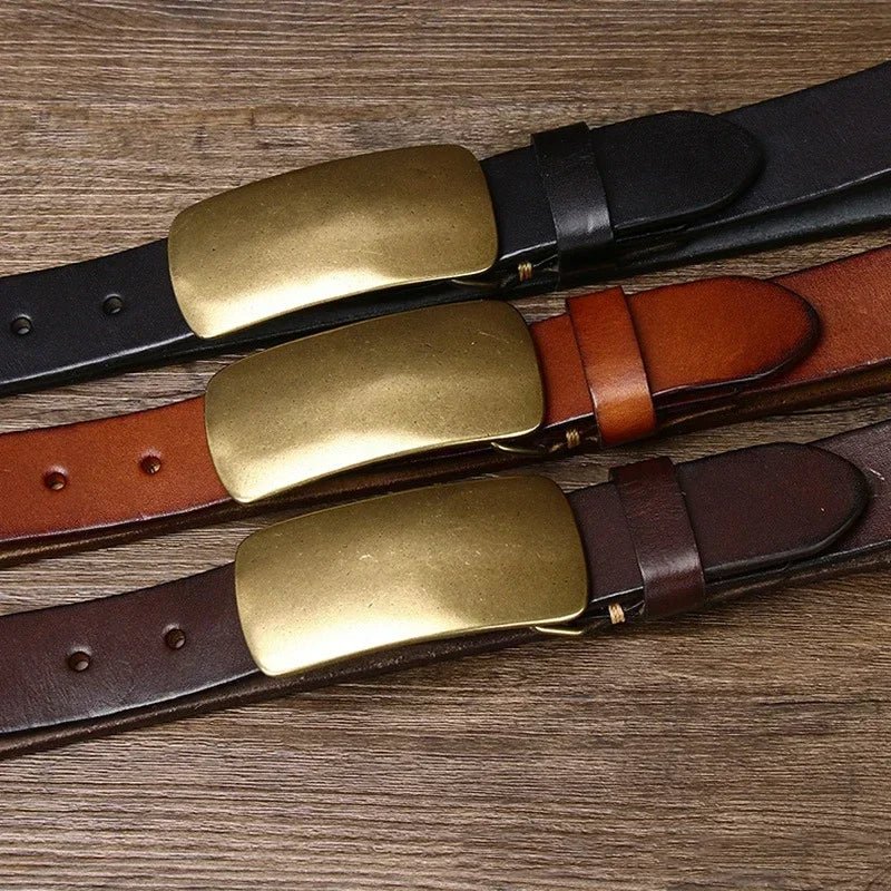 Harrison Forged Brass Leather Belt - Greyson Vale
