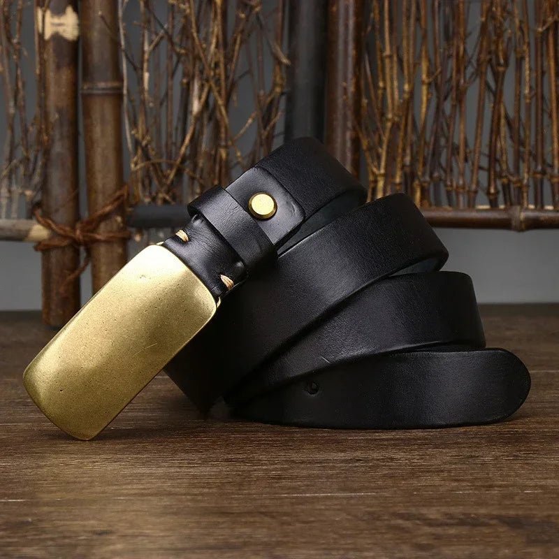 Harrison Forged Brass Leather Belt - Greyson Vale