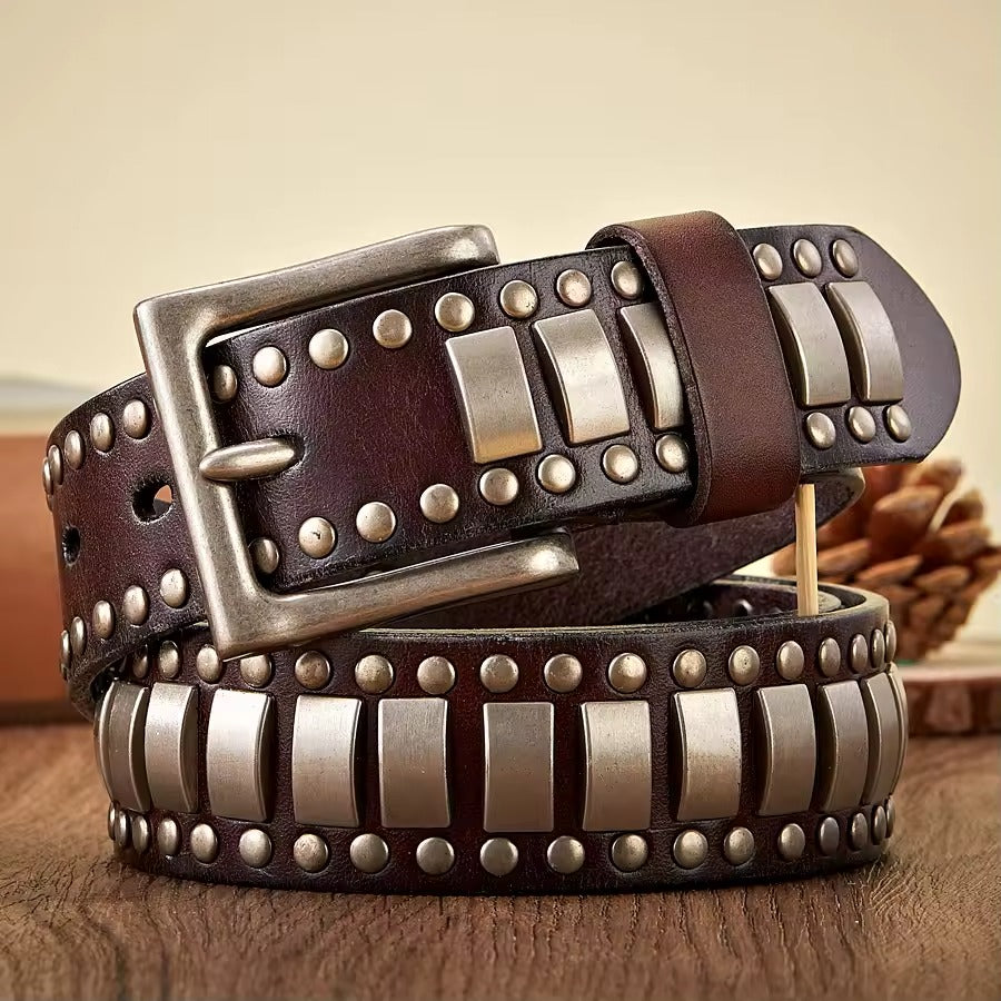 Axel Studded Leather Belt