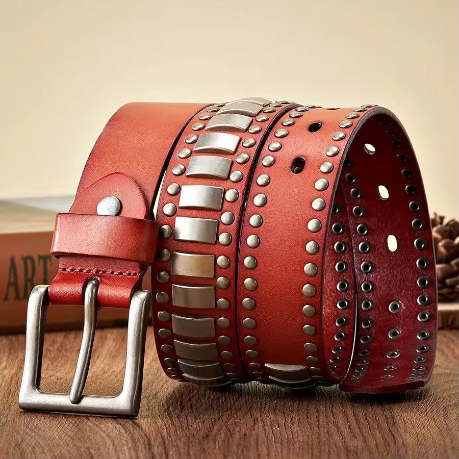 Axel Studded Leather Belt