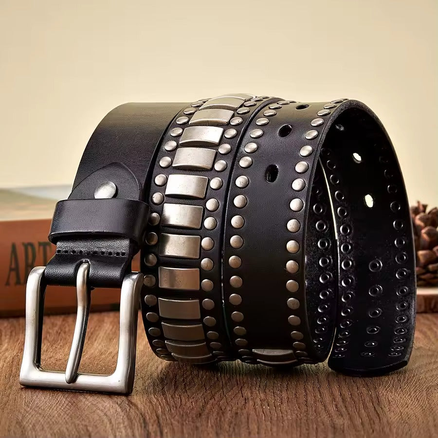 Axel Studded Leather Belt
