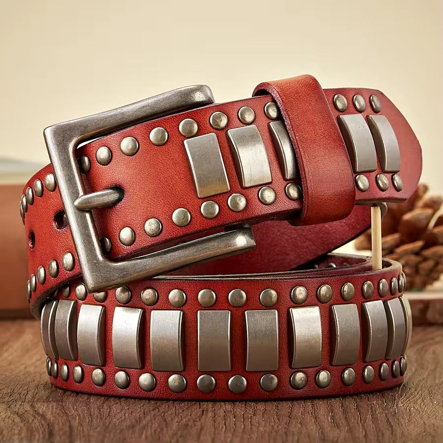 Axel Studded Leather Belt
